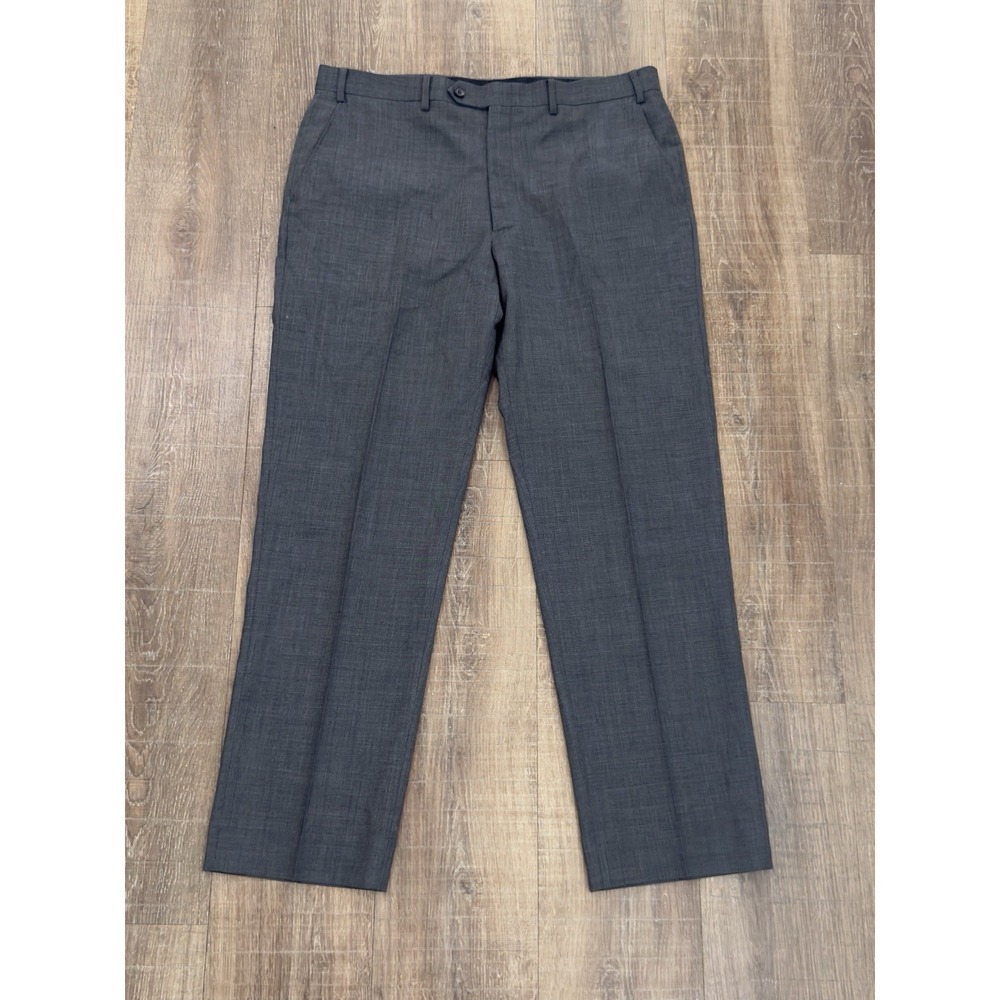 Ralph Lauren Flat Front Dress Pants Trouser Men Size 38X30.5 Dark Grey 100% Wool